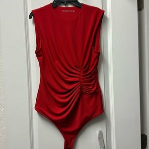 Ruched Crew Bodysuit Abercrombie & Fitch Womens Size Small